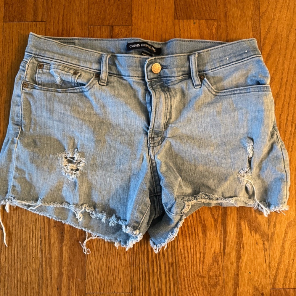 Calvin Klein Light Blue Denim Jean Shorts Womens Size 29
